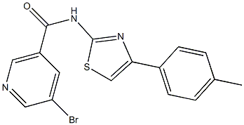 5-bromo-N-[4-(4-methylphenyl)-1,3-thiazol-2-yl]nicotinamide Struktur