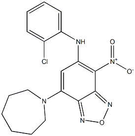 7-(1-azepanyl)-5-(2-chloroanilino)-4-nitro-2,1,3-benzoxadiazole Struktur