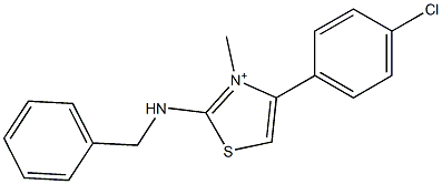 2-(benzylamino)-4-(4-chlorophenyl)-3-methyl-1,3-thiazol-3-ium Struktur