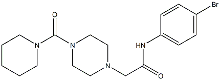 N-(4-bromophenyl)-2-[4-(1-piperidinylcarbonyl)-1-piperazinyl]acetamide Struktur