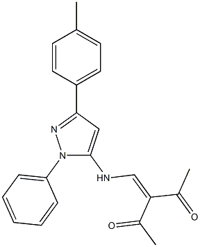 3-({[3-(4-methylphenyl)-1-phenyl-1H-pyrazol-5-yl]amino}methylene)-2,4-pentanedione Struktur