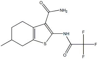 6-methyl-2-[(trifluoroacetyl)amino]-4,5,6,7-tetrahydro-1-benzothiophene-3-carboxamide Struktur