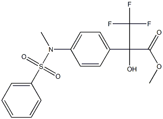 methyl 3,3,3-trifluoro-2-hydroxy-2-{4-[methyl(phenylsulfonyl)amino]phenyl}propanoate Struktur