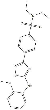 N,N-diethyl-4-[2-(2-methoxyanilino)-1,3-thiazol-4-yl]benzenesulfonamide Struktur