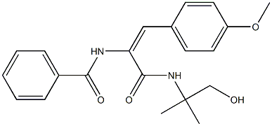 N-[1-{[(2-hydroxy-1,1-dimethylethyl)amino]carbonyl}-2-(4-methoxyphenyl)vinyl]benzamide Struktur