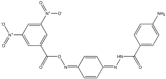 4-amino-N'-{4-[({3,5-bisnitrobenzoyl}oxy)imino]-2,5-cyclohexadien-1-ylidene}benzohydrazide Struktur