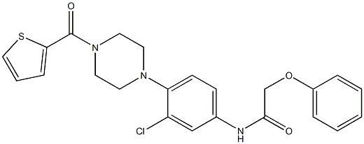 N-{3-chloro-4-[4-(2-thienylcarbonyl)-1-piperazinyl]phenyl}-2-phenoxyacetamide Struktur