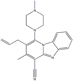 2-allyl-3-methyl-1-(4-methylpiperazin-1-yl)pyrido[1,2-a]benzimidazole-4-carbonitrile Struktur