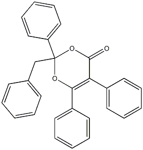 2-benzyl-2,5,6-triphenyl-4H-1,3-dioxin-4-one Struktur