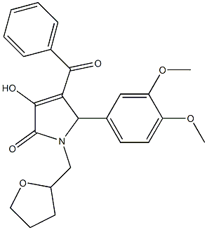 4-benzoyl-5-(3,4-dimethoxyphenyl)-3-hydroxy-1-(tetrahydro-2-furanylmethyl)-1,5-dihydro-2H-pyrrol-2-one Struktur