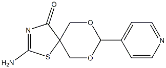 2-amino-8-(4-pyridinyl)-7,9-dioxa-1-thia-3-azaspiro[4.5]dec-2-en-4-one Struktur