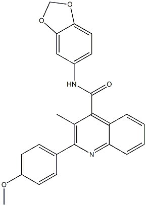 N-(1,3-benzodioxol-5-yl)-2-(4-methoxyphenyl)-3-methyl-4-quinolinecarboxamide Struktur