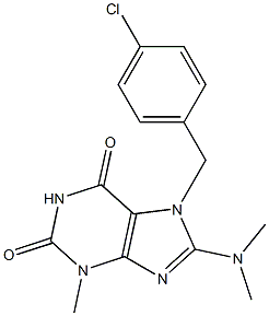 7-[(4-chlorophenyl)methyl]-8-(dimethylamino)-3-methyl-3,7-dihydro-1H-purine-2,6-dione Struktur