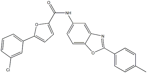 5-(3-chlorophenyl)-N-[2-(4-methylphenyl)-1,3-benzoxazol-5-yl]-2-furamide Struktur