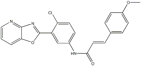 N-(4-chloro-3-[1,3]oxazolo[4,5-b]pyridin-2-ylphenyl)-3-(4-methoxyphenyl)acrylamide Struktur