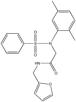 2-[2,5-dimethyl(phenylsulfonyl)anilino]-N-(2-furylmethyl)acetamide Struktur