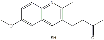 4-(6-methoxy-2-methyl-4-sulfanyl-3-quinolinyl)-2-butanone Struktur