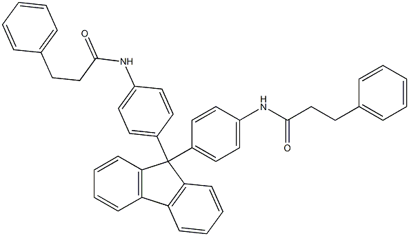 3-phenyl-N-[4-(9-{4-[(3-phenylpropanoyl)amino]phenyl}-9H-fluoren-9-yl)phenyl]propanamide Struktur