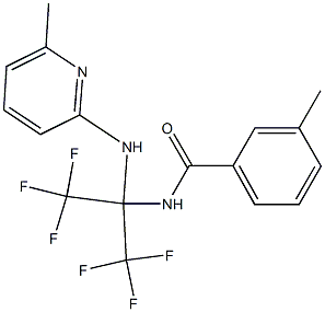 3-methyl-N-[2,2,2-trifluoro-1-[(6-methyl-2-pyridinyl)amino]-1-(trifluoromethyl)ethyl]benzamide Struktur