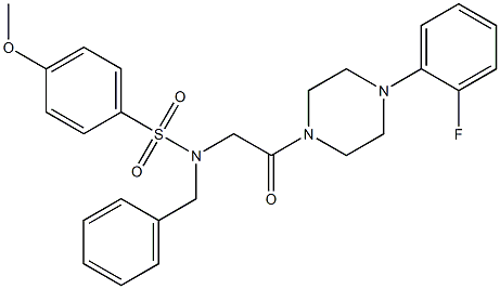 N-benzyl-N-{2-[4-(2-fluorophenyl)-1-piperazinyl]-2-oxoethyl}-4-methoxybenzenesulfonamide Struktur