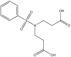 N-(2-carboxyethyl)-N-(phenylsulfonyl)-beta-alanine Struktur