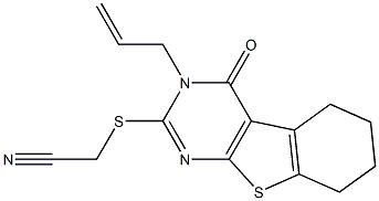 [(3-allyl-4-oxo-3,4,5,6,7,8-hexahydro[1]benzothieno[2,3-d]pyrimidin-2-yl)sulfanyl]acetonitrile Struktur