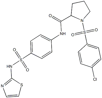 1-[(4-chlorophenyl)sulfonyl]-N-{4-[(1,3-thiazol-2-ylamino)sulfonyl]phenyl}-2-pyrrolidinecarboxamide Struktur