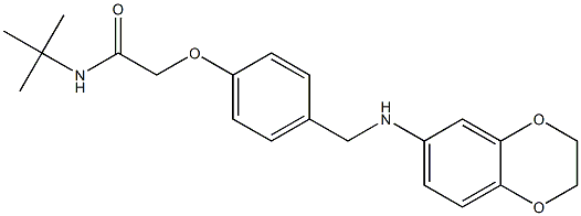 N-(tert-butyl)-2-{4-[(2,3-dihydro-1,4-benzodioxin-6-ylamino)methyl]phenoxy}acetamide Struktur