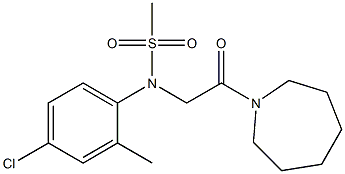 N-[2-(1-azepanyl)-2-oxoethyl]-N-(4-chloro-2-methylphenyl)methanesulfonamide Struktur