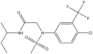 N-(sec-butyl)-2-[4-chloro(methylsulfonyl)-3-(trifluoromethyl)anilino]acetamide Struktur