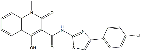 N-[4-(4-chlorophenyl)-1,3-thiazol-2-yl]-4-hydroxy-1-methyl-2-oxo-1,2-dihydro-3-quinolinecarboxamide Struktur