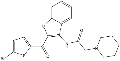 N-{2-[(5-bromo-2-thienyl)carbonyl]-1-benzofuran-3-yl}-2-(1-piperidinyl)acetamide Struktur