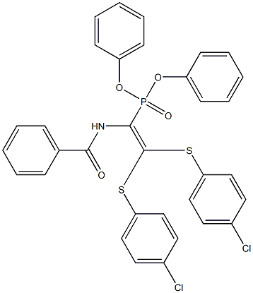 N-[2,2-bis[(4-chlorophenyl)sulfanyl]-1-(diphenylphosphoryl)vinyl]benzamide Struktur