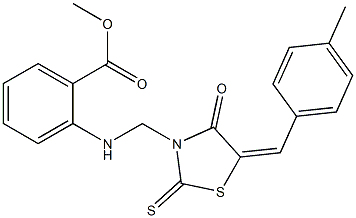 methyl 2-({[5-(4-methylbenzylidene)-4-oxo-2-thioxo-1,3-thiazolidin-3-yl]methyl}amino)benzoate Struktur