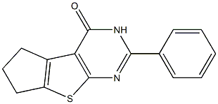 2-phenyl-3,5,6,7-tetrahydro-4H-cyclopenta[4,5]thieno[2,3-d]pyrimidin-4-one Struktur