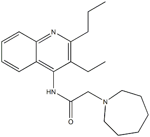 2-(1-azepanyl)-N-(3-ethyl-2-propyl-4-quinolinyl)acetamide Struktur