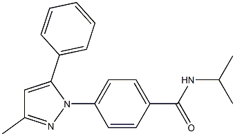 N-isopropyl-4-(3-methyl-5-phenyl-1H-pyrazol-1-yl)benzamide Struktur