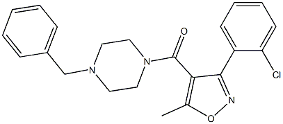 1-benzyl-4-{[3-(2-chlorophenyl)-5-methyl-4-isoxazolyl]carbonyl}piperazine Struktur