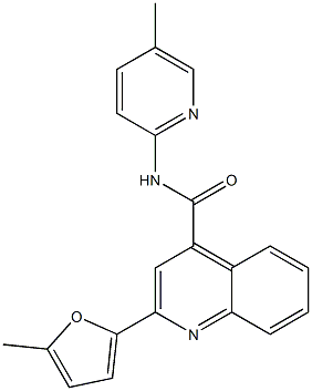 2-(5-methyl-2-furyl)-N-(5-methyl-2-pyridinyl)-4-quinolinecarboxamide Struktur