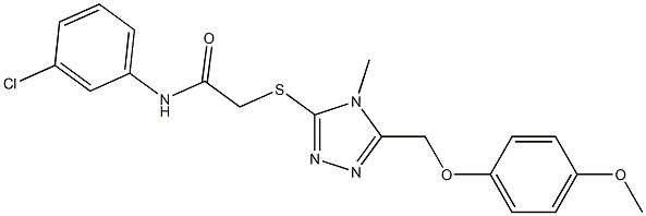 N-(3-chlorophenyl)-2-({5-[(4-methoxyphenoxy)methyl]-4-methyl-4H-1,2,4-triazol-3-yl}sulfanyl)acetamide Struktur