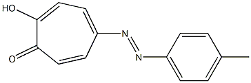 2-hydroxy-5-[(4-methylphenyl)diazenyl]-2,4,6-cycloheptatrien-1-one Struktur