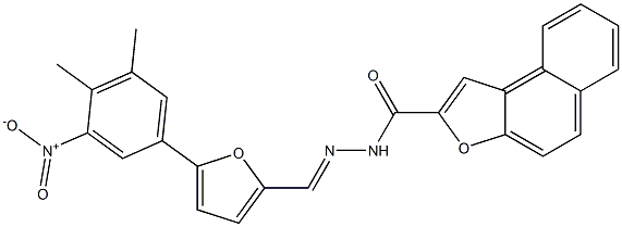 N'-[(5-{3-nitro-4,5-dimethylphenyl}-2-furyl)methylene]naphtho[2,1-b]furan-2-carbohydrazide Struktur