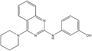 3-{[4-(1-piperidinyl)-2-quinazolinyl]amino}phenol Struktur