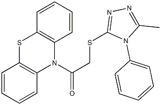 5-methyl-4-phenyl-4H-1,2,4-triazol-3-yl 2-oxo-2-(10H-phenothiazin-10-yl)ethyl sulfide Struktur