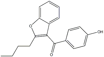 2-Butyl-3-(p-hydroxybenzoyl)benzofuran Struktur