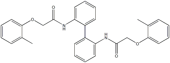 2-(2-methylphenoxy)-N-(2'-{[2-(2-methylphenoxy)acetyl]amino}[1,1'-biphenyl]-2-yl)acetamide Struktur