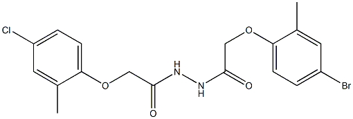 2-(4-bromo-2-methylphenoxy)-N'-[2-(4-chloro-2-methylphenoxy)acetyl]acetohydrazide Struktur