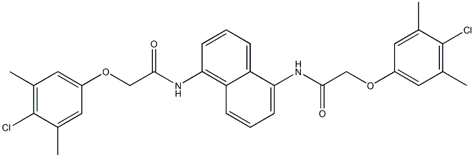 2-(4-chloro-3,5-dimethylphenoxy)-N-(5-{[2-(4-chloro-3,5-dimethylphenoxy)acetyl]amino}-1-naphthyl)acetamide Struktur