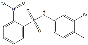 N-(3-bromo-4-methylphenyl)-2-nitrobenzenesulfonamide Struktur