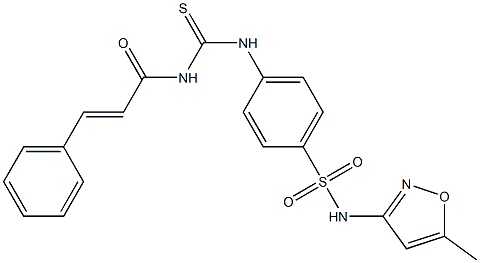 N-(5-methyl-3-isoxazolyl)-4-[({[(E)-3-phenyl-2-propenoyl]amino}carbothioyl)amino]benzenesulfonamide Struktur